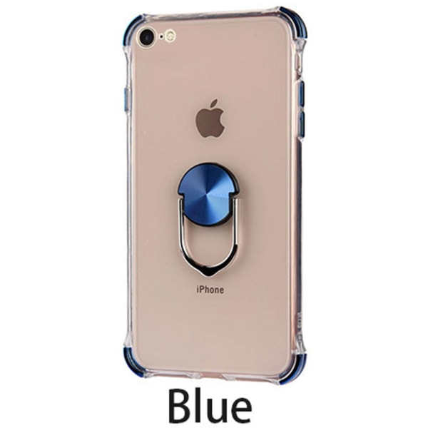 Exklusivt Silikonskal med Ringhållare - iPhone 6/6S Guld