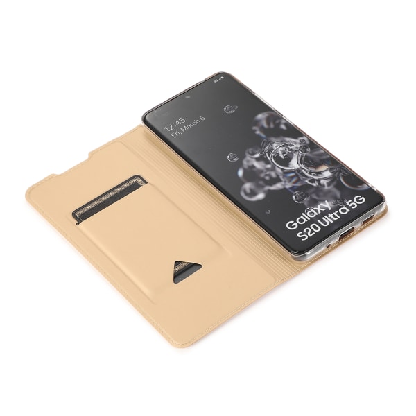 Plånboksfodral - Samsung Galaxy S20 Ultra Guld