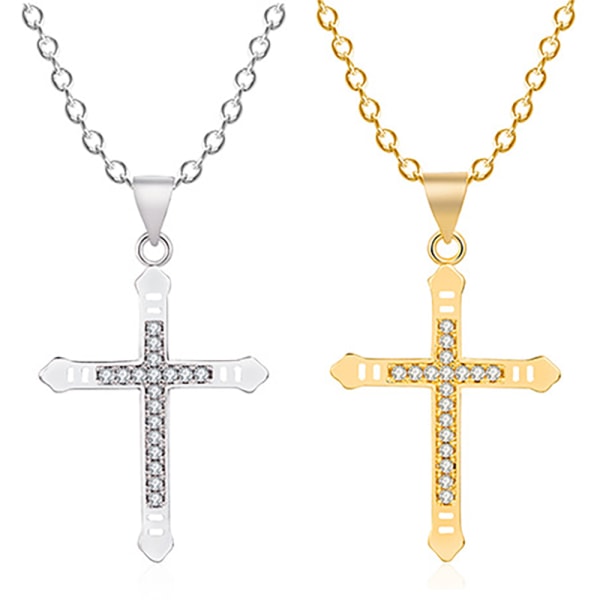 Stilsäkert Kors Halsband Silver