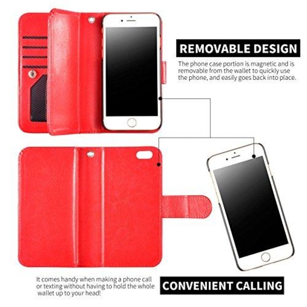 iPhone 6/6S - Stilig lommebokveske i skinn fra ROYBEN (RED) Röd