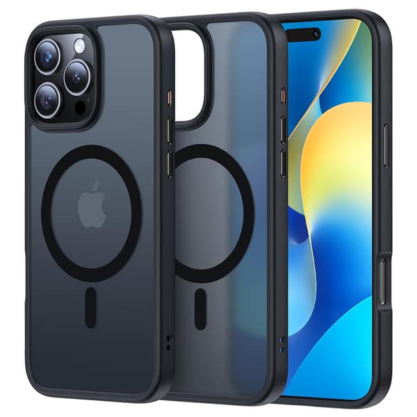 Perfekt Passform & Magnetiskt Grepp - iPhone 16 Pro Skal med Translucent Baksida Vinröd