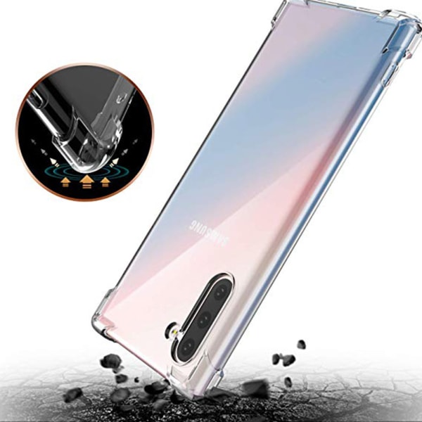 Beskyttende FLOVEME Silikone Cover - Samsung Galaxy Note10 Svart/Guld