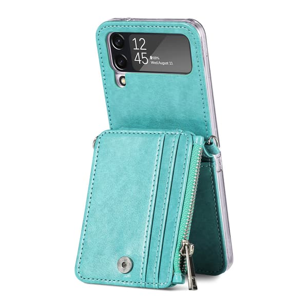 Mobildeksel med kortholder - Samsung Galaxy Z Flip 3 Blå