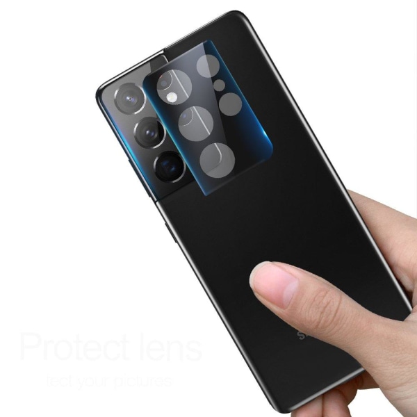 3-PACK Galaxy S21 Ultra Högkvalitativt 2.5D Kameralinsskydd Svart