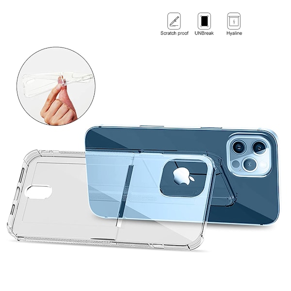 Säkert och Praktiskt Silikonskal med Airbagfunktion för iPhone 16 Pro Max Genomskinlig