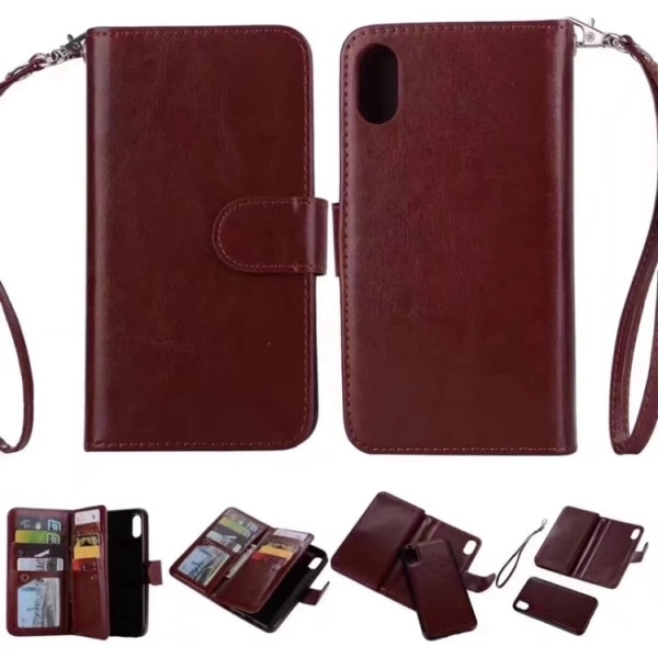 Pungetui for iPhone X/XS (9-kort) Dobbelfunksjon Vit