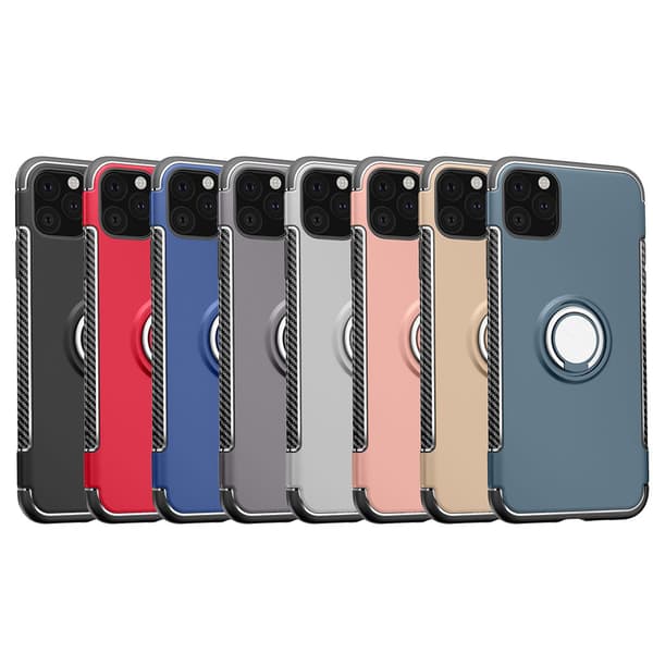 Smidigt Floveme Skal med Ringhållare - iPhone 11 Pro Max Röd