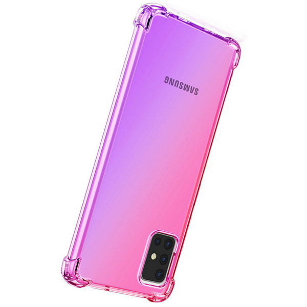Samsung Galaxy A71 - Floveme Gjennomtenkt silikondeksel Rosa/Lila