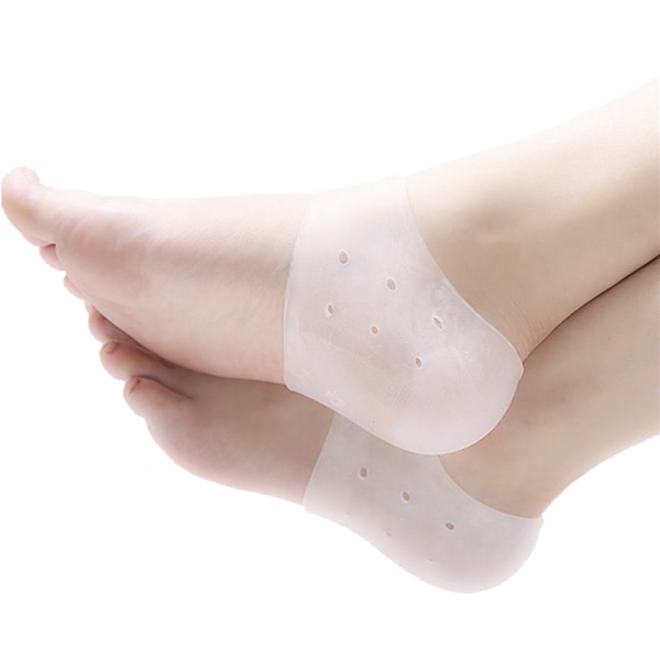 Mjuka Slittåliga Silikon Hälinlägg (1-Par) Beige Med Hål
