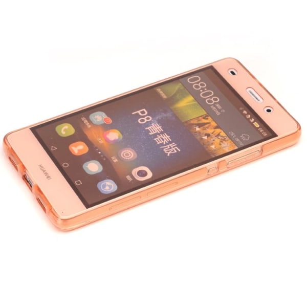Huawei P10 Lite - Dobbeltsidet silikone etui med TOUCH FUNKTION Rosa