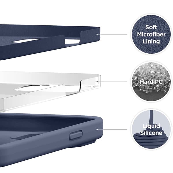 Klassinen silikonikuori (Floveme) - iPhone 14 Pro Max Mörkblå