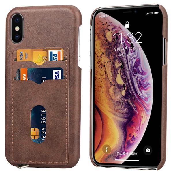 iPhone X/XS - Elegant Kraftfullt Skal med Kortfack Grön