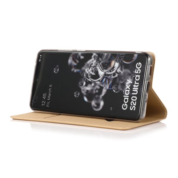 Smidigt Plånboksfodral - Samsung Galaxy S20 Ultra Guld