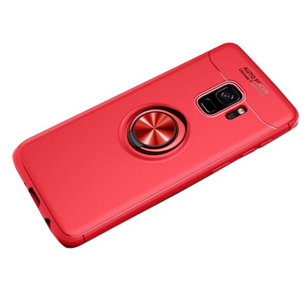 Praktiskt Skyddskal med Ringh�llare - Samsung Galaxy A6 2018 Svart/Röd
