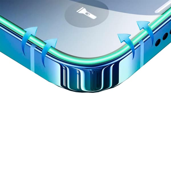 iP 15 plus Skjermbeskytter Selvlysende Ram 9H 0,3mm Självlysande
