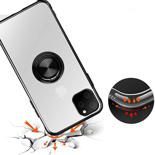Fleksibelt cover med ringholder FLOVEME - iPhone 11 Silver
