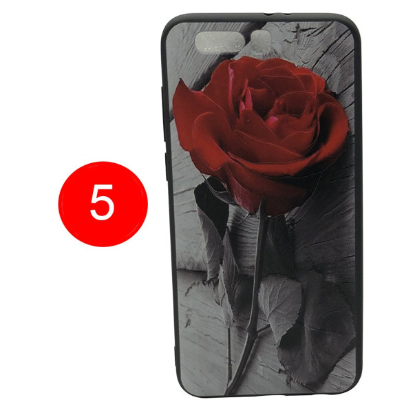 LEMAN cover med blomstermotiv til Huawei Honor 9 5