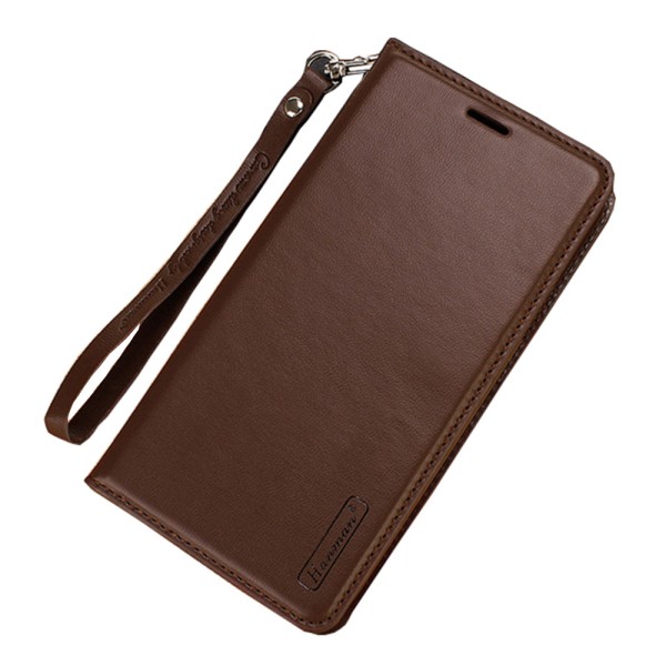 Smooth Robust Wallet Case Hanman - iPhone 11 Brun