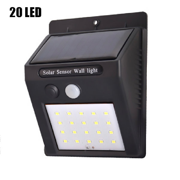 Högkvalitativ Solcells PIR Automatisk Utomhusbelysning 20 LED