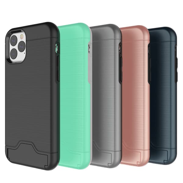 Beskyttelsescover med kortrum (JENSEN) - iPhone 11 Pro Max Grå