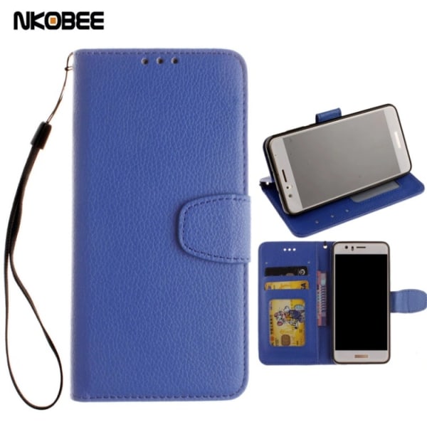 NKOBEEN Smooth Wallet -kotelo - Huawei P8 Lite Blå