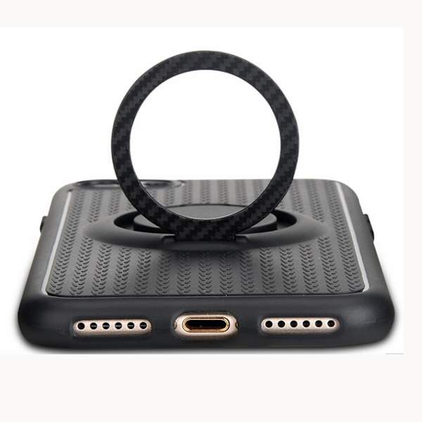 Skyddsskal med Ringholder (FLOVEME) för iPhone XR Rosaröd Rosaröd