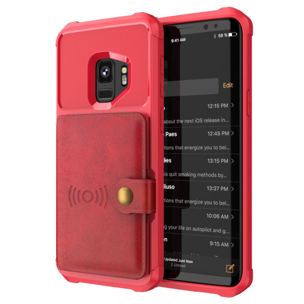 Samsung Galaxy S9 - Skal med Kortfack Brun Brun