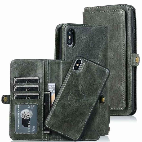 iPhone X/XS - Robust og kraftig lommebokdeksel Röd