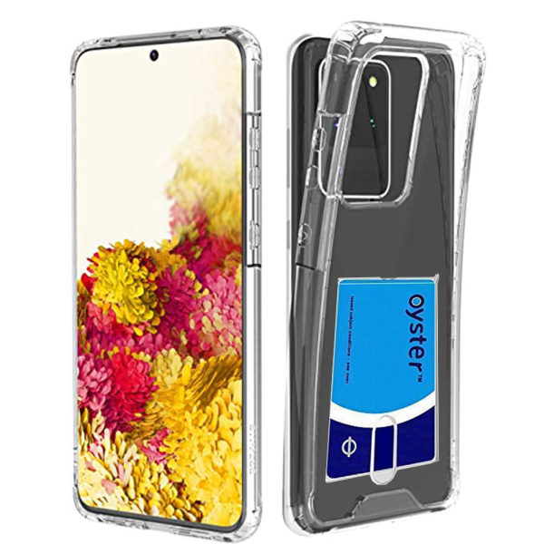 Stötdämpande Skal med Kortfack - Samsung Galaxy S20 Ultra Transparent