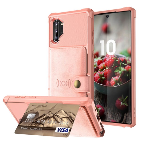 Glat cover med kortrum - Samsung Galaxy Note10 Plus Roséguld
