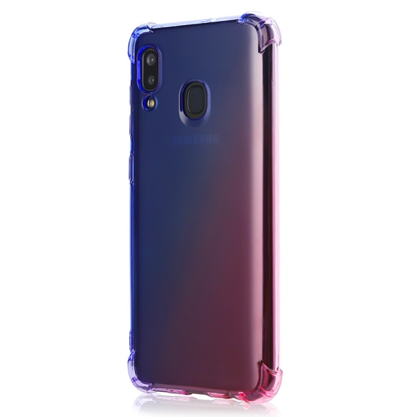 Kraftig silikone etui - Samsung Galaxy A20E Blå/Rosa