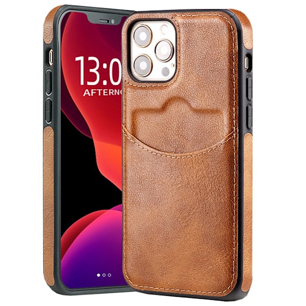 iPhone 12 Pro Max - LEMAN Design Fodral med Kortplats Svart