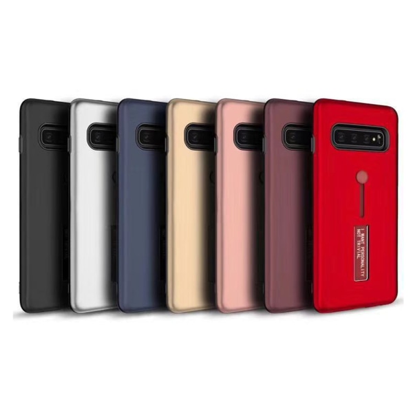 Älykäs suojus silikonirenkaalla Samsung Galaxy S10 Plus -puhelimelle Röd