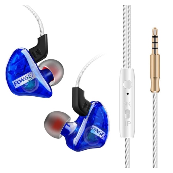 FONGE In-ear hovedtelefoner med Mic In-lineControl (øretelefon) Blå