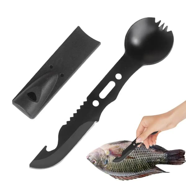 Multifunktionell skedkniv, backpacking tillbehör Orange