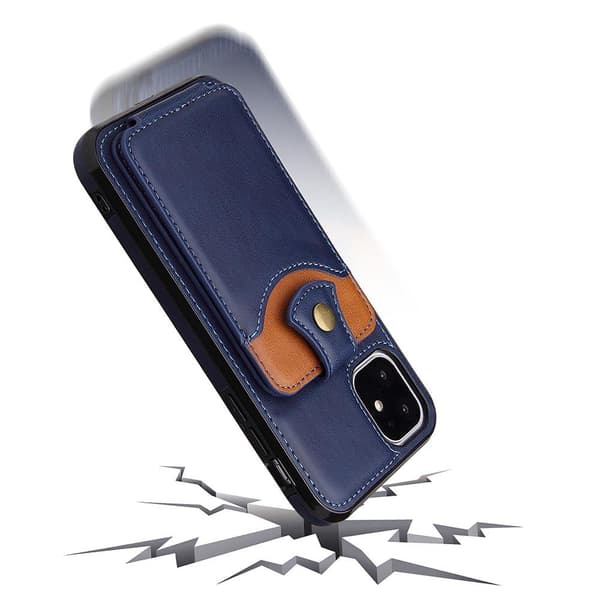 Glat cover med kortrum - iPhone 12 Mörkblå