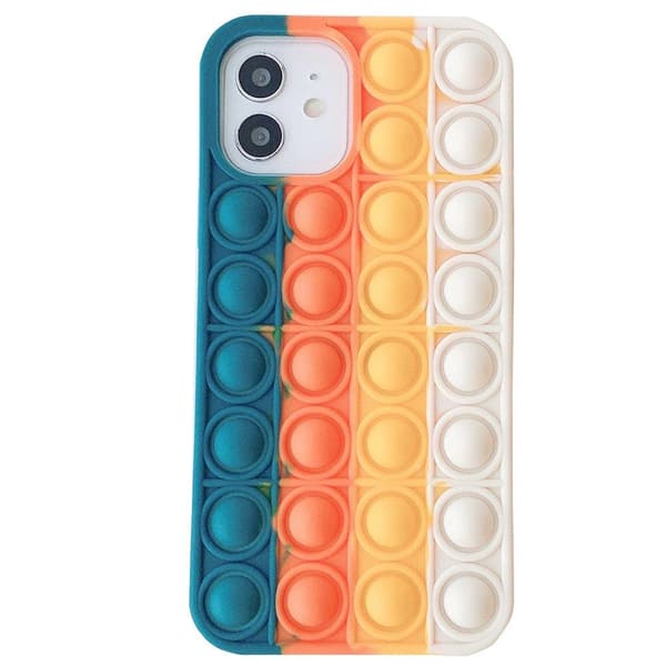 Effektfullt Fidget Pop It Silikonskal - iPhone 11 Rosa-Gul-Blå-Lila