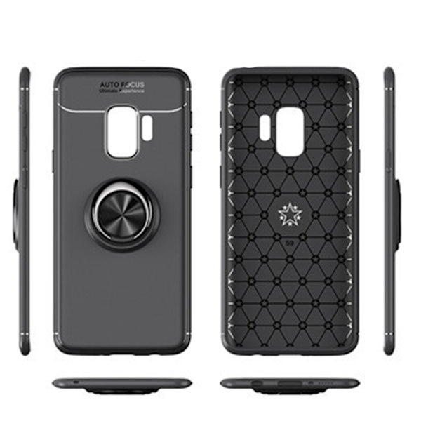 Robust Skyddsskal med Ringh�llare till Samsung Galaxy A6 2018 Svart