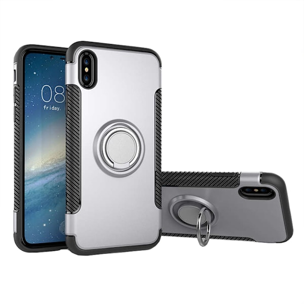 Robust Skyddsskal med Ringhållare till iPhone XS Max Grå