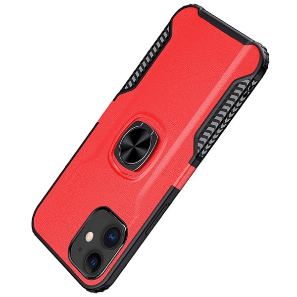 Genomtänkt Skal med Ringhållare (LEMAN) - iPhone 12 Mini Röd