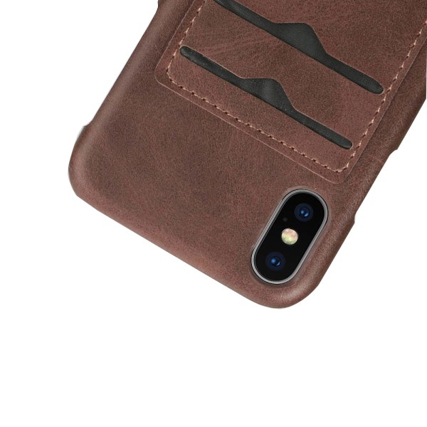 LEMANS Smart Case korttitelineellä iPhone XS Maxille Rosaröd