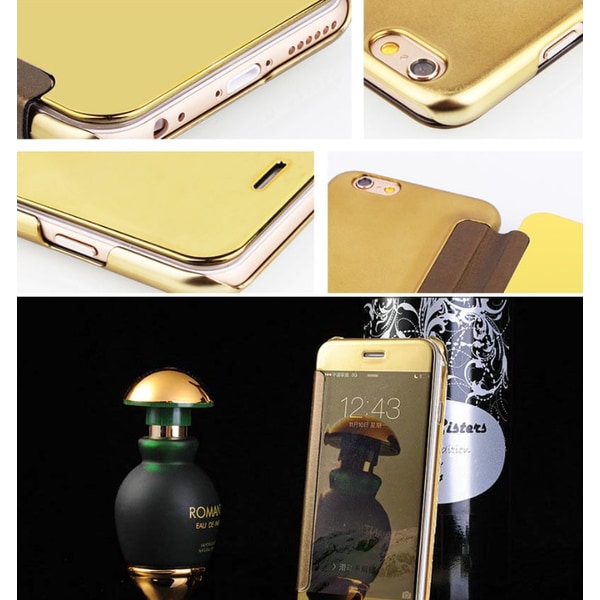 iPhone 6/6S - FLOVEME Praktiskt fodral i Clear View (ORIGINAL) Guld