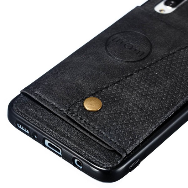 Kraftig retro taske med kortholder - Samsung Galaxy A70 Grå