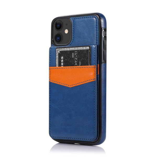 Beskyttende fleksibelt cover med kortrum - iPhone 12 Mörkblå