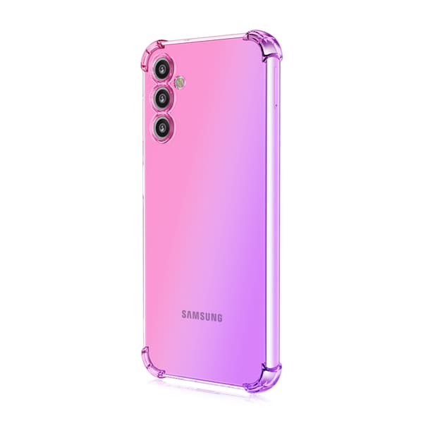 Samsung Galaxy S24 FE - Klar Design & Maxat Skydd Blå/Rosa