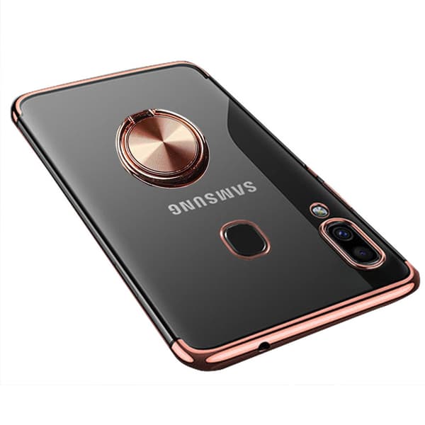 St�td�mpande Silikonskal Ringh�llare - Samsung Galaxy A40 Svart