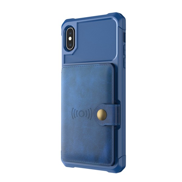iPhone X/XS - Gennemtænkt cover med kortrum Blå