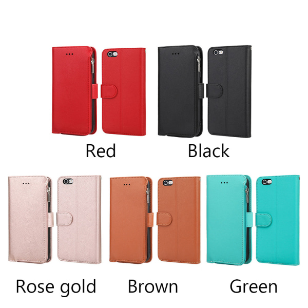 Glatt lommebokdeksel - iPhone 7 Röd