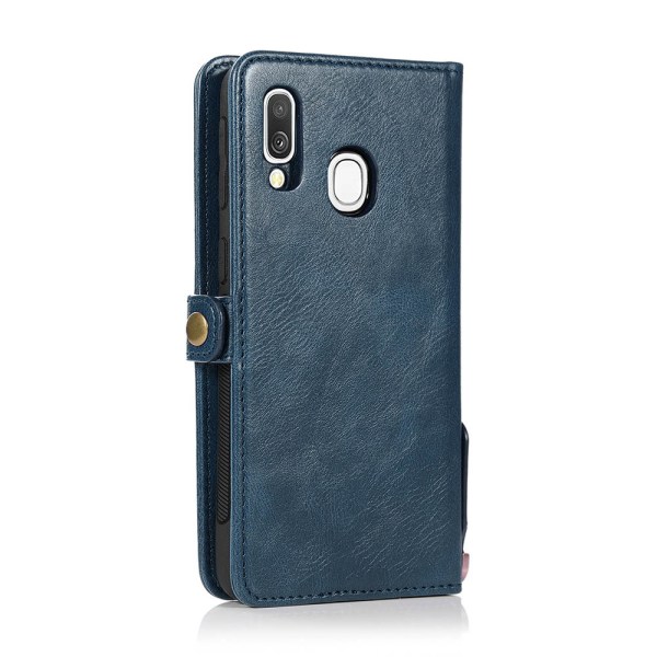 Elegant Dubbelfunktions Plånboksfodral - Samsung Galaxy A40 Mörkblå