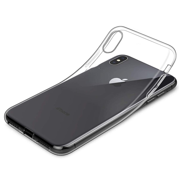Stötdämpande Silikonskal med Skärmskydd iPhone XS Max Transparent